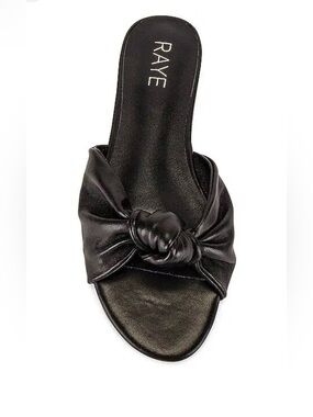 RAYE Black Knot Front Slide Sandal leather size 8,5